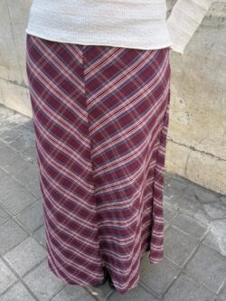 Falda Oxford Rayas Burdeos - Imagen 2