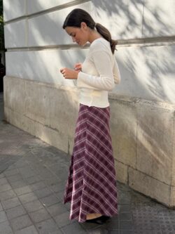 Falda Oxford Rayas Burdeos - Imagen 6