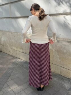 Falda Oxford Rayas Burdeos - Imagen 5