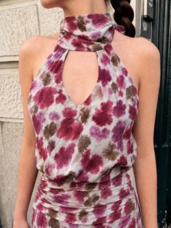 Blusa Halter Estampada Pétalo - Imagen 2
