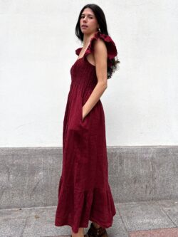 Vestido Midi Tirantes Granate - Imagen 3