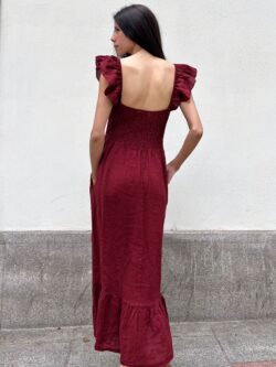 Vestido Midi Tirantes Granate - Imagen 7