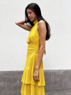 Vestido Aura Halter Amarillo Azafrán - Imagen 8