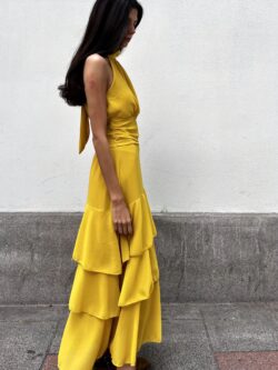 Vestido Aura Halter Amarillo Azafrán - Imagen 9
