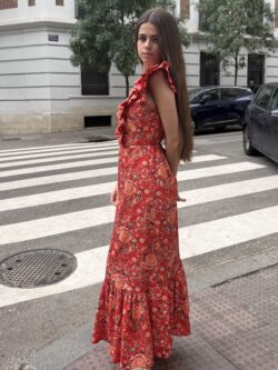 Vestido Midi Rosal Carmesí - Imagen 3