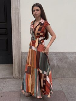 Vestido Midi Mosaico Terracota - Imagen 5