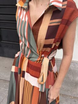 Vestido Midi Mosaico Terracota - Imagen 2