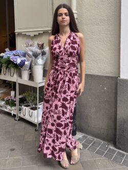 Vestido Largo Drapeado Buganvilla