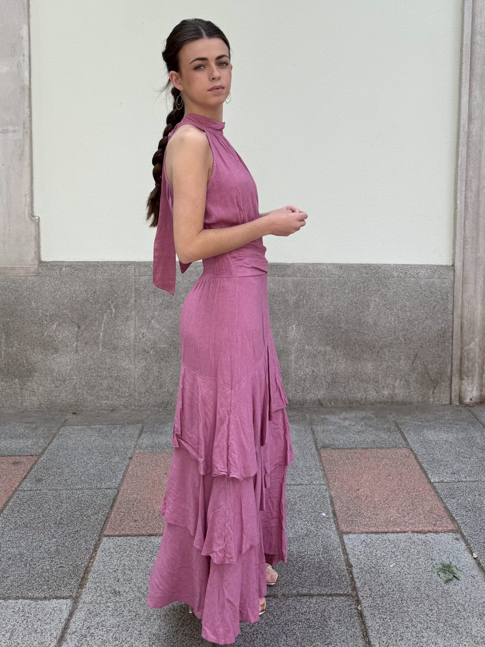 Vestido Halter Malva Empolvado
