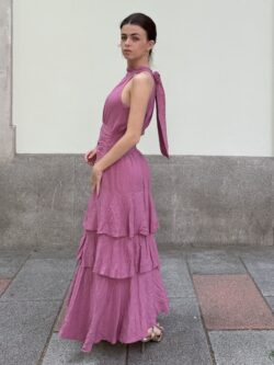 Vestido Halter Malva Empolvado - Imagen 6