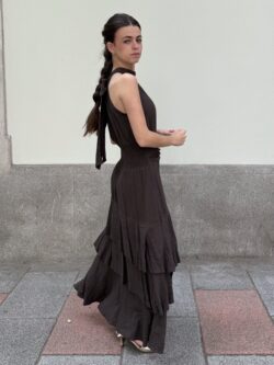 Vestido Halter Marrón Cioccolato - Imagen 2