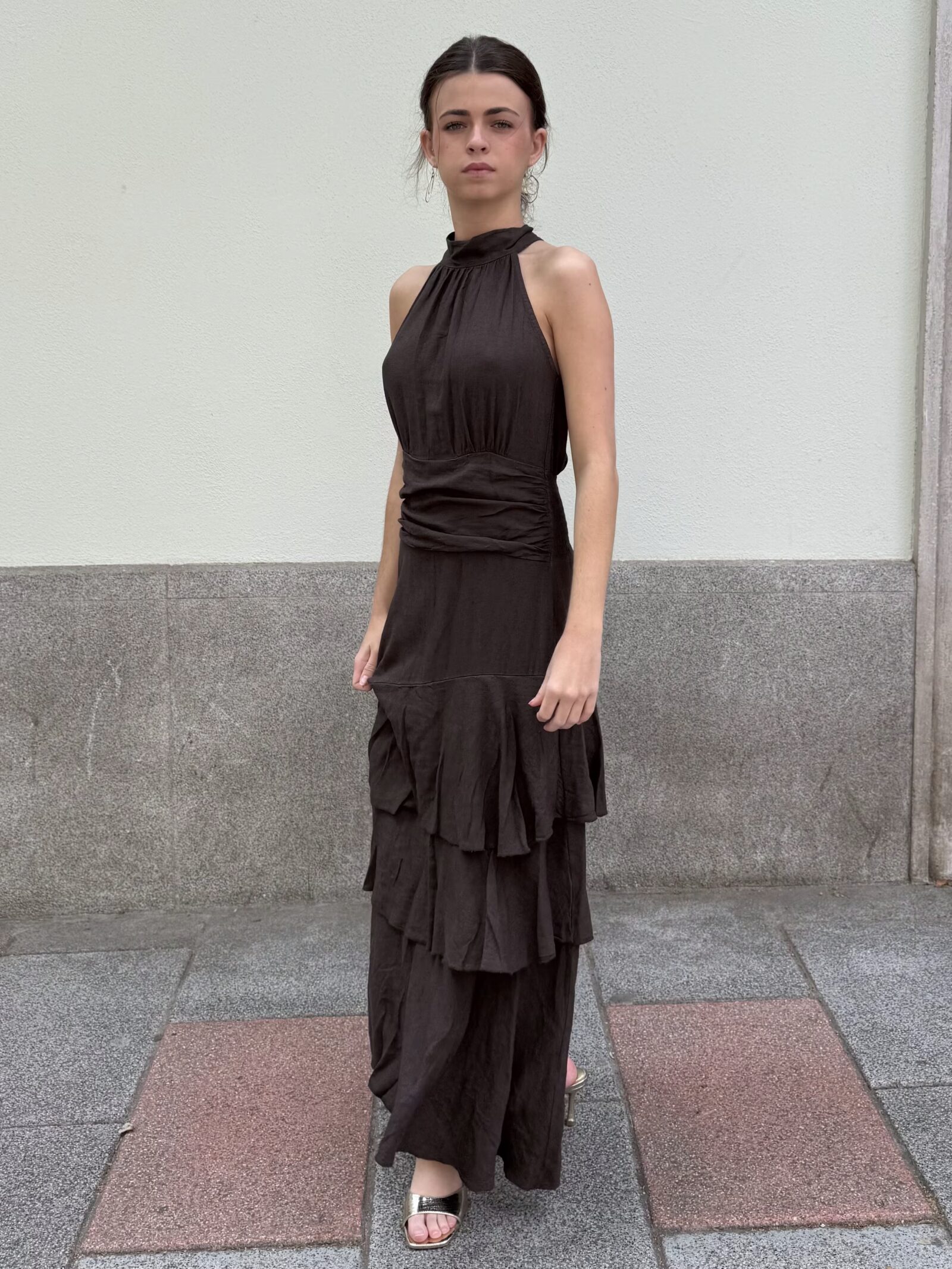 Vestido Halter Marrón Cioccolato