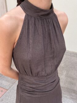 Vestido Halter Marrón Cioccolato - Imagen 3