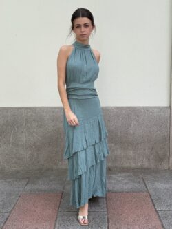 Vestido Halter Azul Petroleo - Imagen 4
