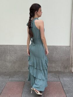 Vestido Halter Azul Petroleo - Imagen 6