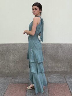 Vestido Halter Azul Petroleo - Imagen 5