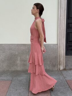 Vestido Halter Coral Empolvado - Imagen 4