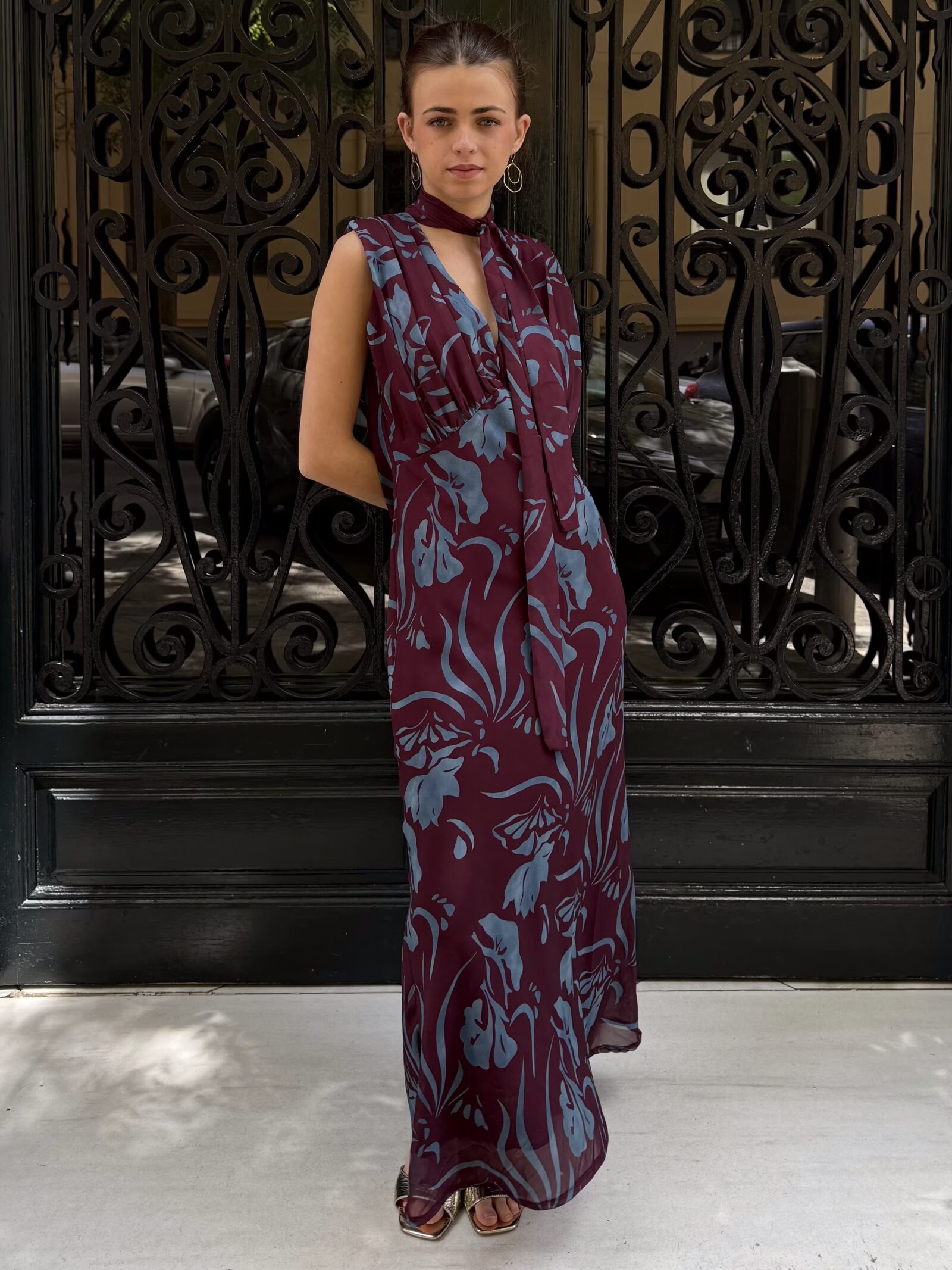 Vestido Venezia Borgoña Floral
