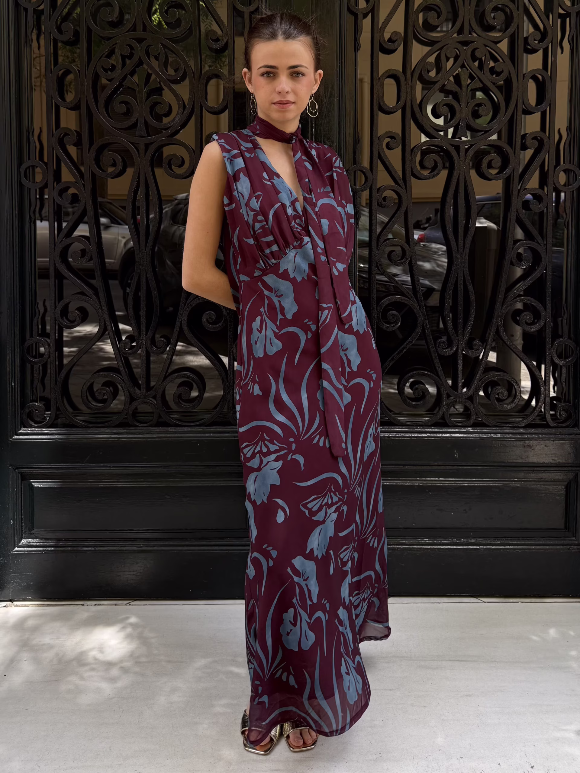 Vestido Venezia Borgoña Floral