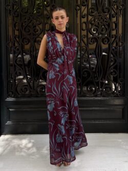 Vestido Venezia Borgoña Floral - Imagen 4