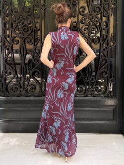 Vestido Venezia Borgoña Floral - Imagen 6