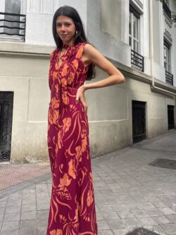 Vestido Largo Coral Terracota