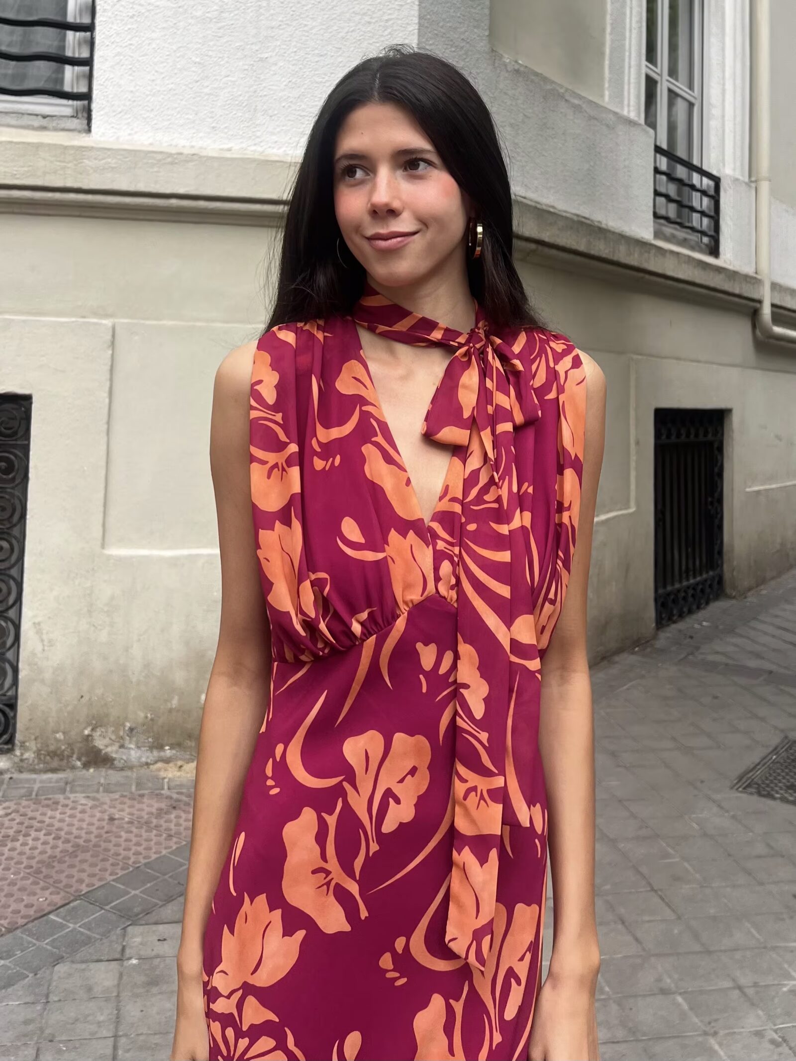 Vestido Largo Coral Terracota