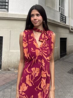 Vestido Largo Coral Terracota