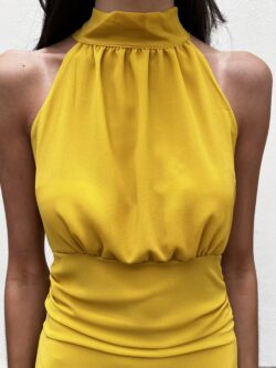 Vestido Aura Halter Amarillo Azafrán - Imagen 2