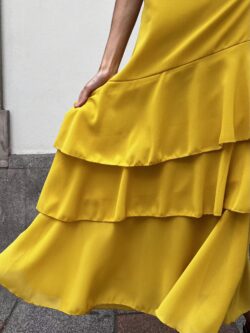 Vestido Aura Halter Amarillo Azafrán - Imagen 5