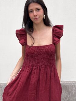 Vestido Midi Tirantes Granate - Imagen 2