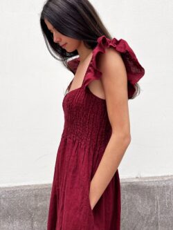 Vestido Midi Tirantes Granate - Imagen 5