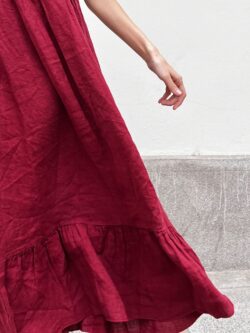 Vestido Midi Tirantes Granate - Imagen 4