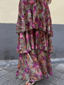 Vestido Firenze Oliva Fiorita - Imagen 6