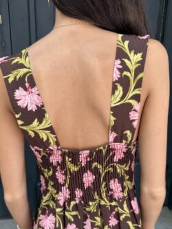 Vestido Floral Chocolate y Rosa - Imagen 5