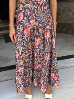 Vestido Kioto Floral Azul Marino - Imagen 4
