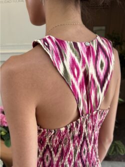 Vestido Kioto Ikat Fucsia - Imagen 4