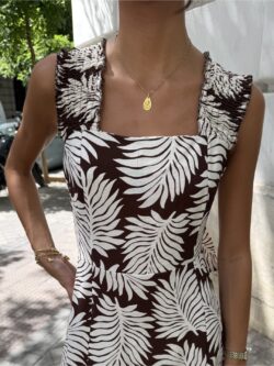 Vestido Palma Marrón Chocolate - Imagen 2