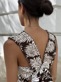 Vestido Palma Marrón Chocolate - Imagen 3