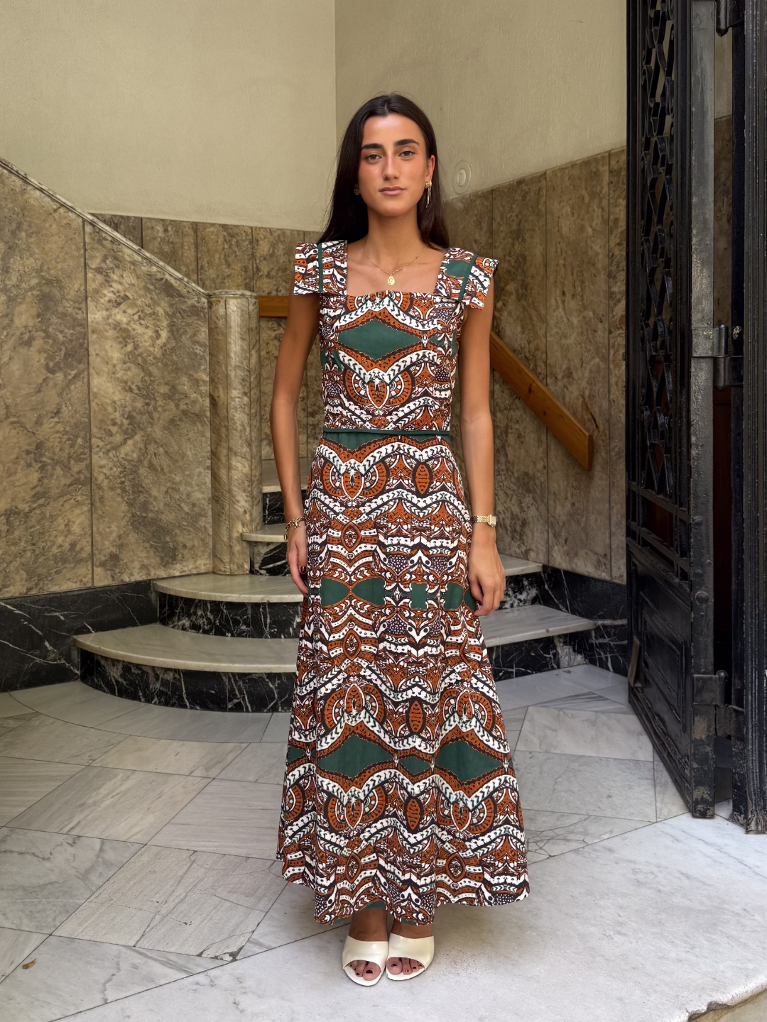 Vestido Midi Damasco Etnico