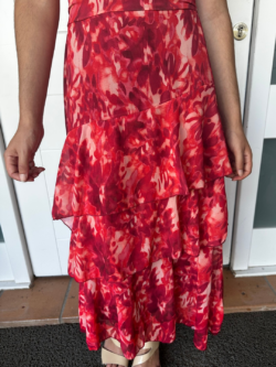 Falda vestido estampado rojo