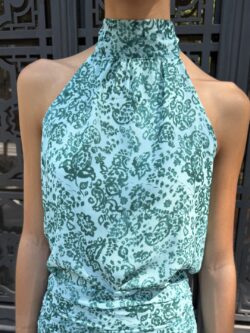 Top Halter Estampado Verde Agua - Imagen 2