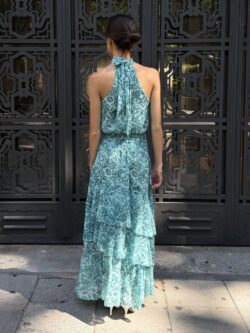 Falda Volantes Estampado Verde Agua - Imagen 4