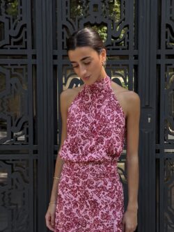 Top Halter Estampado Frambuesa