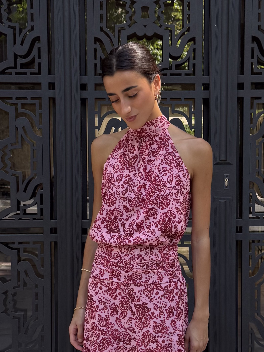 Top Halter Estampado Frambuesa