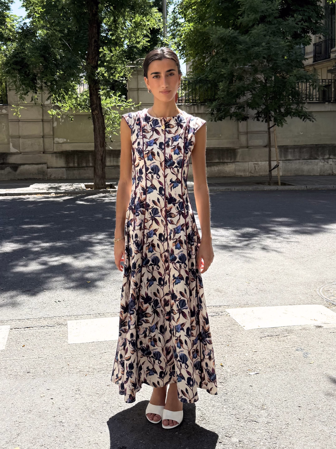 Vestido Largo Floral Lirio Azul