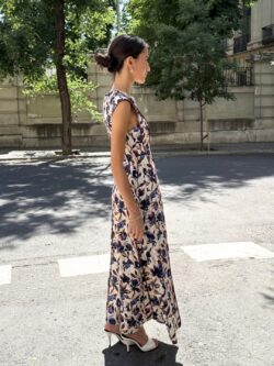 Vestido Largo Floral Lirio Azul - Imagen 4