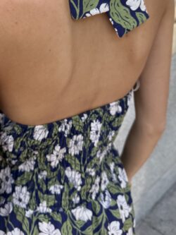 Vestido Largo Floral Azul Marino - Imagen 6