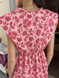 Vestido Largo Floral Frambuesa - Imagen 4