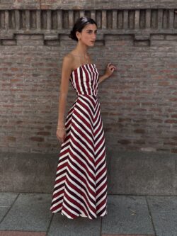 Vestido Palabra de Honor Rayas - Imagen 3
